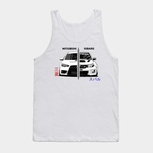 Mitsubishi Lancer EVO and Impreza WRX STI Tank Top by T-JD